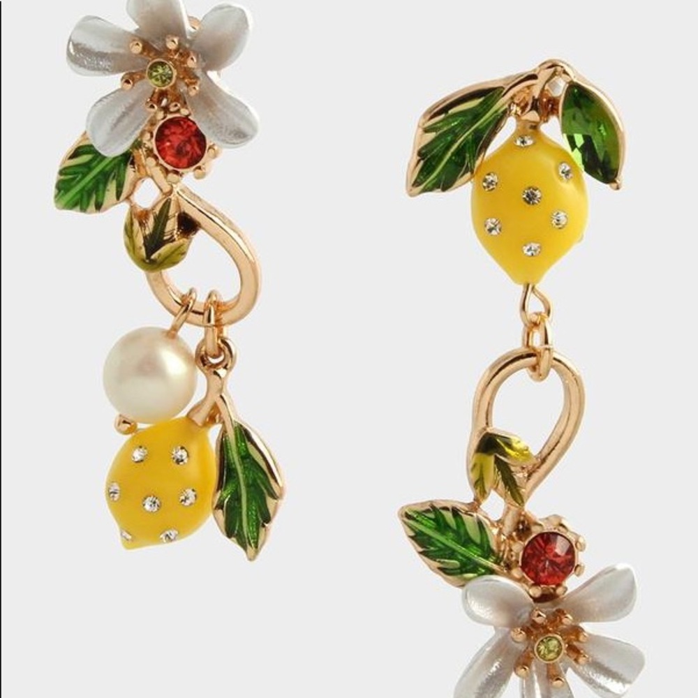 Betsey Johnson Lemon Mismatched Earrings